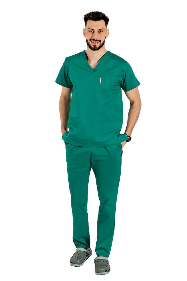 Moška zelena kirurška unisex medicinska obleka