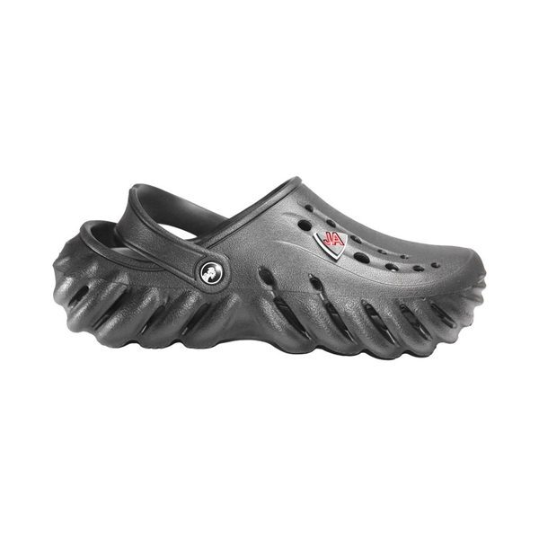 Profesionalni medicinski cokli, črni, iz EVA pene, tip Crocs - moški model, z našitimi detajli