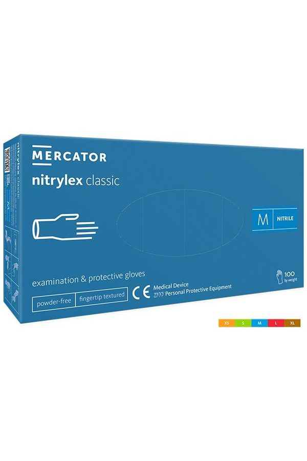 Komplet 100 rokavic nitrylex classic za zaščito in pregled pri zdravniku v uniformi